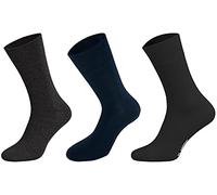 Tobeni 6 Pares de Calcetines de Algodón para Hombre Cinturón Business Comfort sin Goma Color 2x Antracita 2x Armada 2x Negro Tamano 39-42
