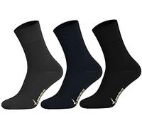 Tobeni 6 Pares Mujer Hombre Calcetines Negocio de Bambú sin Goma Unisexo Color Antracita-Armada-Negro Tamano 35-38