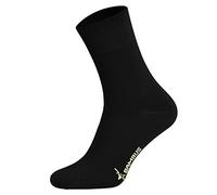 Tobeni 6 Pares Mujer Hombre Calcetines Negocio de Bambú sin Goma Unisexo Color Negro Tamano 43-46