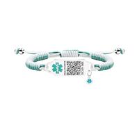 Tobestu Pulsera alerta médica QR personalizada, identificación de emergencia para alergias, afecciones cardíacas y diabetes, cuerda ajustable hecha a mano YA5657