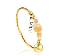 Tobestu Pulsera de acero inoxidable chapada en oro blanco/oro rosa, medalla de San Benito para mujer, joyería cristiana de cruz CSPB para oración de iglesia Y4231, Acero inoxidable, No es una piedra