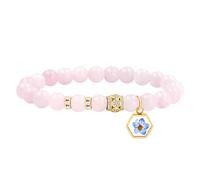 Tobestu Pulsera de fe cuarzo rosa con dije religioso delicado - Joyería cristiana inspiradora con semilla de mostaza YS5485
