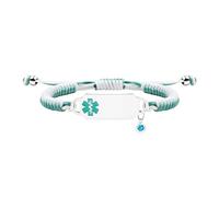Tobestu Pulsera médica diabetes tipo 1, alerta de salud grabada, cuerda trenzada artesanal ajustable y personalizada para adultos YA5657