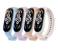 Tobfit 4 Piezas Correa Compatible con Xiaomi Mi Band 7 para Mujer Hombre, Pulsera de Silicona Clásica, Correas de Tamaño Ajustable, Pulseras de Repuesto Sport Comfort para Xiaomi Mi Smart Band 7