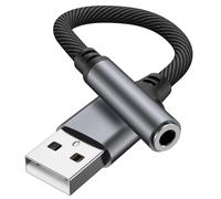 Tobfit Adaptador de audio USB a conector de 3,5 mm, adaptador USB a conector de 3,5 mm, tarjeta de sonido para computadora, PS5 PS4, interruptor, altavoz, auriculares, micrófono, TRRS de 4 pines
