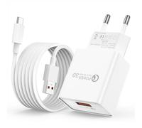 Tobfit Cargador USB C de 18 W para Xiaomi 17T 15 14 Ultra/14/14T/13T/13/13 Lite, Redmi Note 15 14 13 12 11 10 Pro 5G, Poco F7 X7 X6 M6 Pro Xiaomi Fast Charger Combo