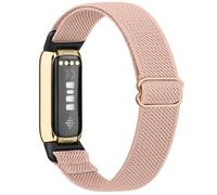 Tobfit Correa elástica compatible con correas Fitbit Luxe para mujeres y hombres, correas elásticas trenzadas de repuesto para Fitbit Luxe, arena rosa