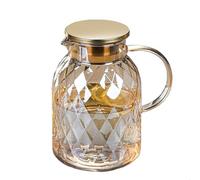 TOBHUYEXZ Jarra de cristal de 1,8 l con tapa, para todo tipo de bebidas de té, jarra de agua para agua caliente y fría, jarra de cristal para té, café, limonada, zumo de leche