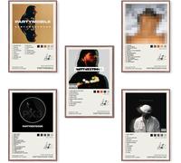 TOBIANG Partynextdoor - Póster de lienzo firmado con portada de álbum de música (juego de 4) sin marco: 20 x 30 cm