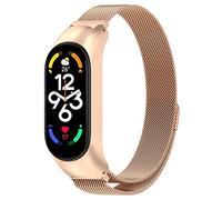 TOBILE Correa para Xiaomi Mi Band 7, 7 NFC, Pulsera de Reemplazo de Acero inoxidable (Oro rosa)