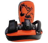 Tobillador pao escudo fluorescente tailandés almohadilla curva pesada para entrenamiento mma muay thai kick boxeo artes marciales con relleno de gel - tecnología (naranja (pareja))