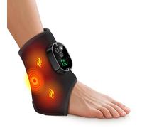 Tobillera calefactable, masajeador de pies inalámbrico con 6 niveles de calor, 3 niveles de vibración, 3 opciones de temporizador, almohadilla térmica recargable para pie, tobillera para pie izquierdo