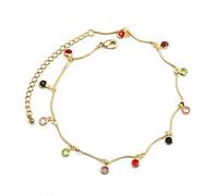 Tobillera con Dije de Estrella y Sol en Forma de Gota de Agua, Pulsera de Tobillo con Cadena para pie de Color Dorado, joyería Ajustable para Mujeres y niñas