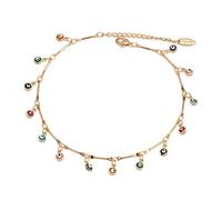 Tobillera con Dije de Estrella y Sol en Forma de Gota de Agua, Pulsera de Tobillo con Cadena para pie de Color Dorado, joyería Ajustable para Mujeres y niñas