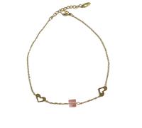 Tobillera de aleación para mujer Etoilier, cadena con colgante cilíndrico rosa y corazón dorado, ideal para uso diario, fiestas y festividades, accesorio de playa de moda. nuevo