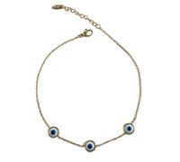 Tobillera de aleación para mujer Etoilier, cadena de tobillo con colgante de triple ojo de resina dorada, joyería elegante para fiestas, playa y uso diario. nuevo