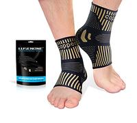 Tobillera de cobre para hombres y mujeres (par), los mejores calcetines de compresión de tobillo para fascitis plantar, tobillos esguinces, tendón de Aquiles, deportes, nanocalcetines