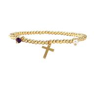 Tobillera de cuentas de moda con cruces doradas, diseño ligero para uso en resort, veranos, cuentas de moda, m, como se describe
