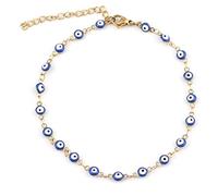 Tobillera de Ojo Turco para Mujer, Tobilleras esmaltadas con Mal de Ojo, Pulseras en la Pierna, Regalos de joyería de 23cm