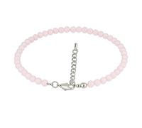 Tobillera de piedra preciosa auténtica Cuentas de 4 mm (Cuarzo rosa) 25 cm