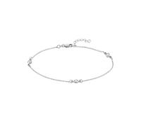 Tobillera de plata de ley 925 chapada en rodio con 3 circonitas cúbicas de imitación de diamante, para mujer, 25 cm, Plata de ley, Circonita cúbica
