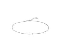 Tobillera de plata de ley 925 chapada en rodio con cuentas de 3 mm, tobillera para mujer, 25 cm, Plata de ley