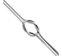 Tobillera de plata de ley 925 chapada en rodio con lazo de 3 cm de extensión de 23 cm, regalo de joyería para mamá, talla única, Metal Plata metal Rodio Plata, No es una piedra preciosa