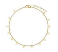 Tobillera en Acero Inoxidable chapado en oro con 21cm. cruces colgantes de 4mm.