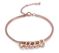 Tobillera para Mujer con Nombre Tobillera Personalizada con Colgante de Corazón Regalo para Mujer Día de la Madre Cumpleaños Navidad (Rosa-5)