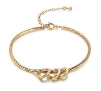 Tobillera para Mujer con Nombre Tobillera Personalizada con Colgante de Corazón Regalo para Mujer Día de la Madre Cumpleaños Navidad (Oro-3)
