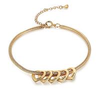 Tobillera para Mujer con Nombre Tobillera Personalizada con Colgante de Corazón Regalo para Mujer Día de la Madre Cumpleaños Navidad (Oro-5)