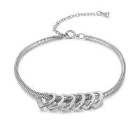 Tobillera para Mujer con Nombre Tobillera Personalizada con Colgante de Corazón Regalo para Mujer Día de la Madre Cumpleaños Navidad (Plata-6)