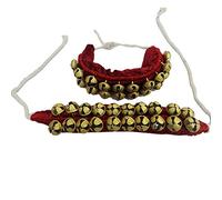 Tobillera para mujer, estilo indio, estilo ghungroo, estilo clásico, color rojo, 2 señores, 6.19