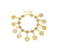 Tobillera vintage con borlas y monedas gitanas retro para mujer, sandalias elegantes para pies descalzos, accesorio de joyería, moneda gitana, talla única, como se describe