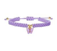 Tobilleras automáticas de cuerda de esqueleto para playa, joyería para pies, pulseras de tobillo con colgante de mariposa, pulsera tejida para mujer, talla única, hilo encerado, No es una piedra