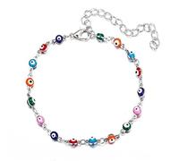 Tobilleras de Cuentas de Ojos turcos a la para Mujer, Tobillera con Colgante de Ojo Malvado, Pulsera de pie, Regalo de joyería Bohemia para Playa y Océano de Verano