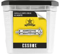Tobillo ESSBOX SCELL-IT cuerpo hueco, Spyder plus, Ø6 mm x 75 mm, caja de 25, ideal para cargas pesadas a muy pesadas, fijación robusta y fiable para su uso en paredes de hormigón