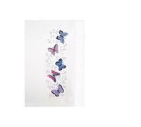 Tobin Design Works Crafts Stamped Pillowcases for Embroidery, Butterflies, 20" x 30" Kit de Bordado, Algodón, Mariposas, Estándar