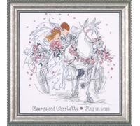 Tobin Design Works - Cuadro Decorativo de Punto de Cruz (30 x 30 cm), diseño de recién Casados