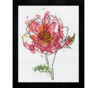 Tobin Design Works Juego de Punto de Cruz, diseño de Flores de Color Rosa, algodón, Multicolor, 20 x 25,5 x 0,1 cm