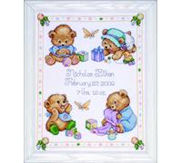 Tobin - Muestrario de Punto de Cruz, diseño de Ositos, Multicolor