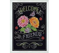 Tobin Welcome Chalkboard Counted Cross Stitch Kit-10"X14" 14 Count