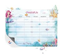 TOBJA Calendario de horas de sirena borrable para escuela primaria DIN A4, pizarra magnética, horario de clases magnético, 1 clase regalo niña (magnético sin lápiz)