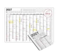 TOBJA Calendario de pared 2024 en tamaño A2 - Calendario anual de 2024 con días festivos y números semanales. Planificador anual 2024 en 59 x 42 cm (A2 hojas plegadas)