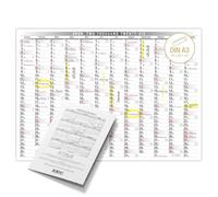 TOBJA Calendario de pared 2026 A3 - Calendario 2026 con días festivos y números de semana. Calendario anual 2026 DIN A3, 30 x 42 cm