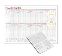 TOBJA Planificador de vacaciones 2024 empleados - DIN A2 [59,4 x 42 cm] calendario de vacaciones, para la planificación de vacaciones 24 con vista anual 2025 y calendario de vacaciones
