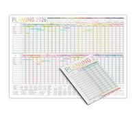 TOBJA Planificador de vacaciones 2026 empleados DIN A1, calendario anual plegable para hasta 25 personas, planificador personal con resumen anual y días festivos, calendario de pared oficina