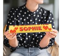 Toblerone con diseños románticos - Regalo para Hombre & Mujer, barra de chocolate personalizado con nombre o texto (Toblerone L - 360 gramos) - Para Cumpleaños & Aniversario