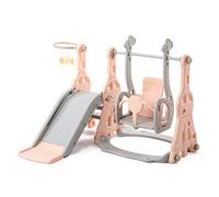Tobogán infantil 4 en 1,tobogán interior infantil,con tobogán,columpio ,canasta de baloncesto,juego de escalada,toboganes infantiles exterior,para niños de 1 a 6 años tobogan jardin el tobogán ideal