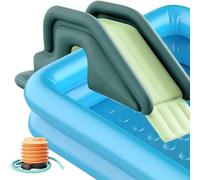 TobogáN para Piscinas, 200 x 80 x 85 CM Juguete de TobogáN para Parque AcuáTico Antivuelco, Piscina Inflable con TobogáN, TobogáN de Verano para Piscina, Suministros para NiñOs(Negro)
